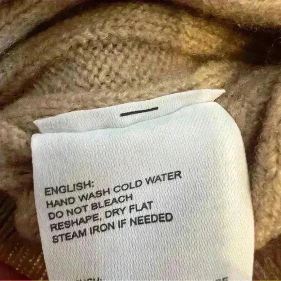 Sofie Rue Cropped Ribbed Tan Crew Neck Sweater Size Small - Picture 12 of 12